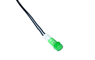 Piloto led c/cable verde fluor diametro 8.5mm