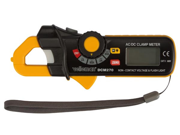 PINZA AMPERIMÉTRICA MINI AC/DC 2A-80A. Mod. DCM270
