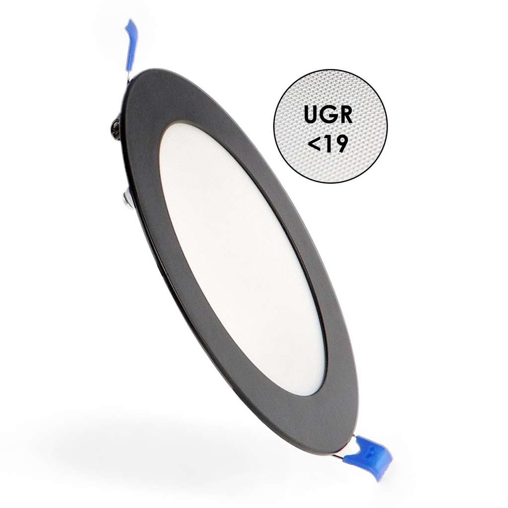 [LM5582] Downlight Panel Led Circular Negro 12W Cct. Mod. LM5582