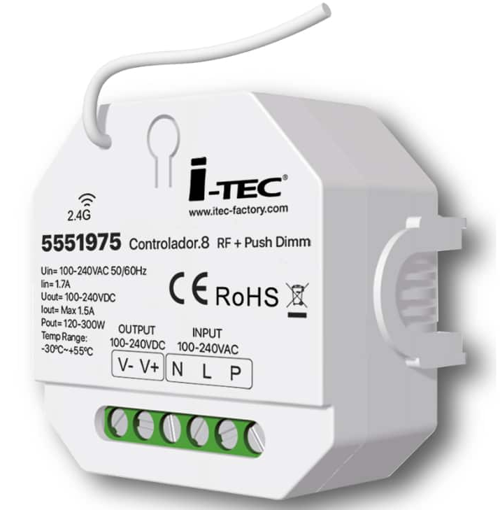 Controlador regulador para tiras 230V ELISE Lotus. Mod. CONTROLADOR.8