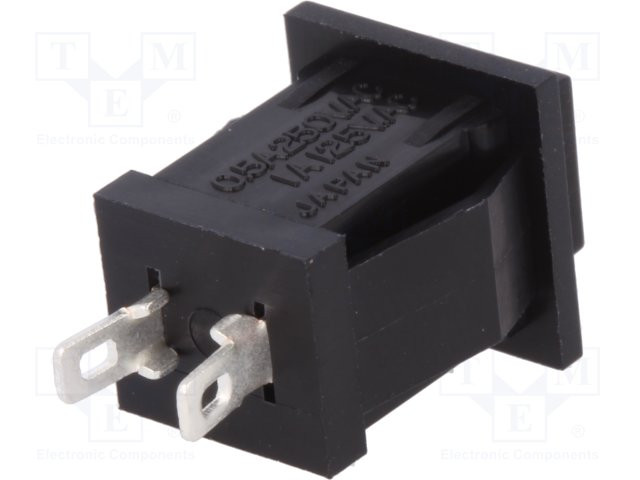 Pulsador SPST-NO 0,5A/250VAC negro. Mod. DS430-K