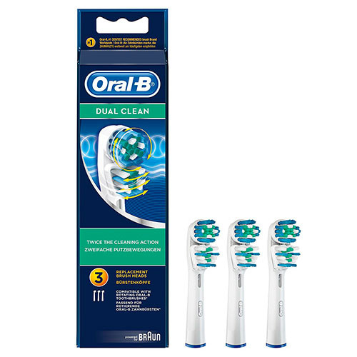 Pack de 3 cepillos doble cabezal Dual Clean de Oral B de Braun. Mod. EB4173
