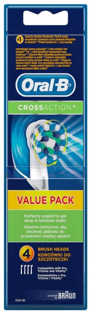 [EB50RX4] Set de 4 Recambios cepillo Oral-B Crossaction. Mod. EB50/4