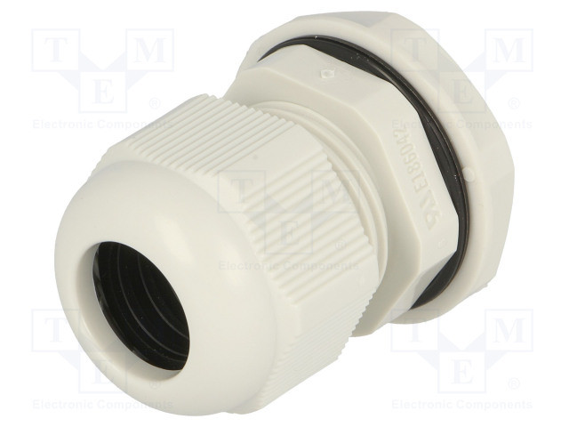 Prensaestopa PG16 IP68 poliamida gris 17,3mm. Mod. EG-16GY1