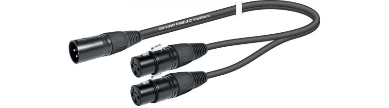 Conexión Y XLR Macho a 2 XLR Hembra 0.2metros. Mod. EQ662422S