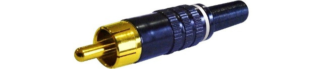 Conector RCA metálico aro negro. Mod. 4120N