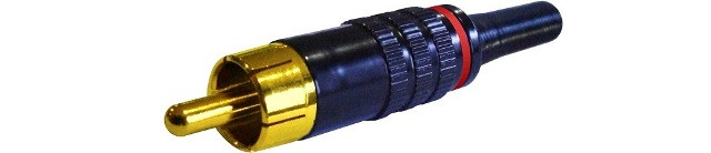 Conector RCA Macho Ø 4,5 mm METALICO ARO ROJO. Mod. AU7000080