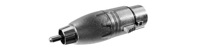 [1606ELG] Adaptador XLR Hembra 3 Pins a RCA Macho METALICO. Mod. MCAA221