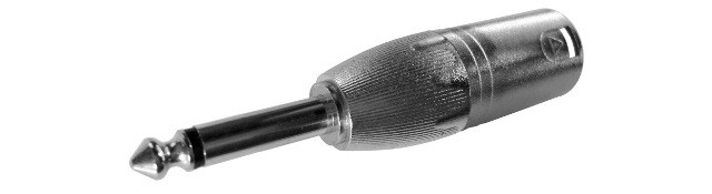 Adaptador XLR Macho 3 Pins a Jack 6,3 Mono. Mod. MCAA203