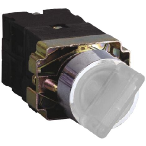 Selector metálico 2 posiciones luminoso Led blanco 230V 1NA+1NC. Mod. 3SA8-BK2765