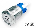 Pulsador 19mm 24VDC LED azul 5A 250V. Mod. 4189-24AZ