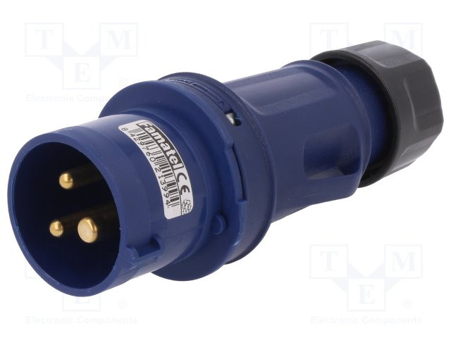 [FAM13200TME] Conector de alimentación AC monofásico 2P+TT 16A enchufe IP44. Mod. WE8000