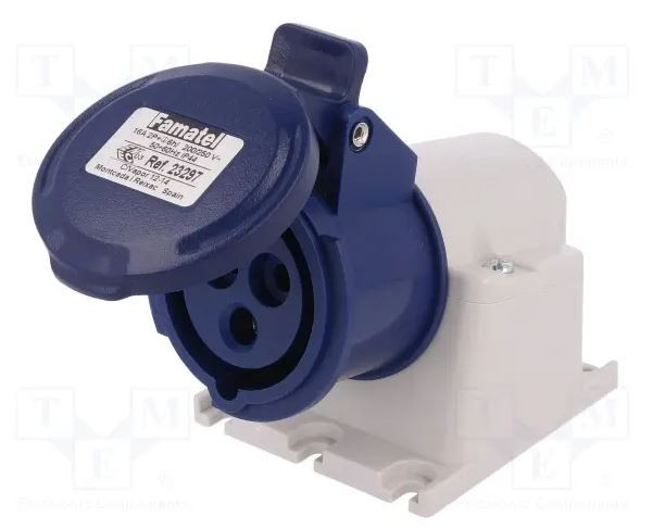 [23290FAM] Base superficie 2P+TT 16A industrial Famatel. Mod. FAM-23297