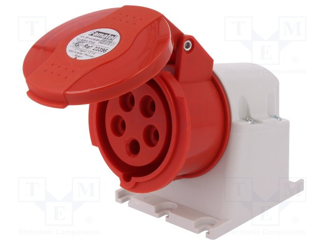 Base superficie AC trifásicos 3P+N+TT 16A Famatel. Mod. 23391