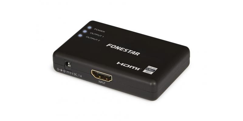 Distribuidor splitter HDMI 1E a 2S Fonestar. Mod. FO-522