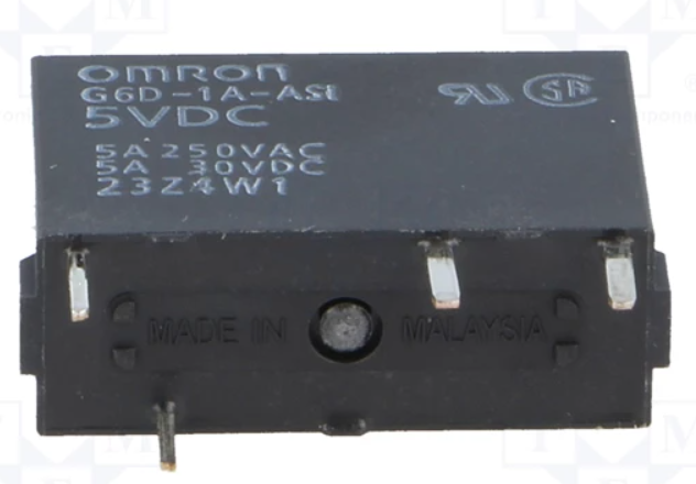 Relé electromagnético SPST-NO 5VCC 5A/250VAC Omron. Mod. G6D-1A-ASI 5VDC