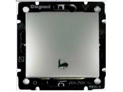 Pulsador timbre aluminio Legrand Valena. Mod. 770216