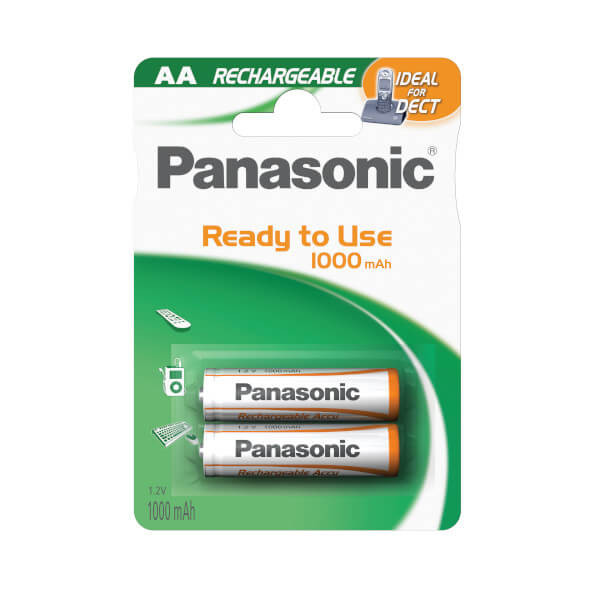 Blíster 2 pilas recargables AA NI-Mh Panasonic. Mod. HHR-3LVE/2BC