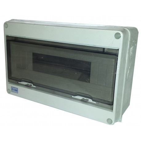 Caja estanca superficie modular 12E puerta transparente. Mod. ASQDE12