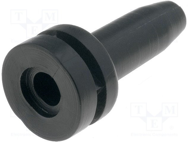 Manguito pasacable 3mm paso PVC negro. Mod. HV2103-PVC-BK-M1