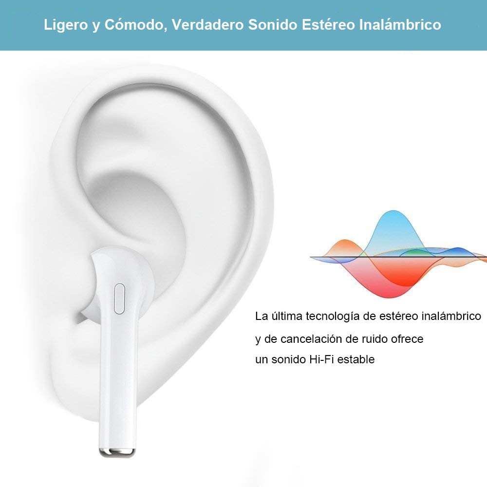 Auricular bluetooth blanco I9s. Mod. I9TWS