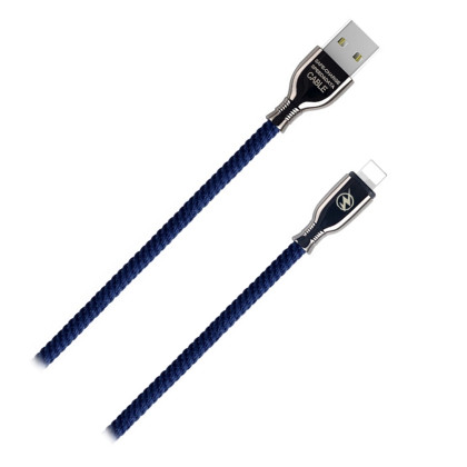 Conexión USB macho a Lightning macho Zinc cable trenzado 1 metro 2A.. Mod. IN40-00043