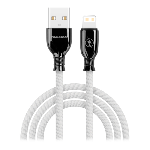 Conexión USB macho a Lightning macho Zinc cable trenzado 2 metros 2A.. Mod. IN40-00047