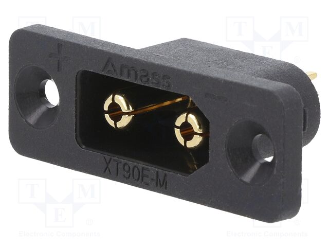 Conector 2pin panel macho XT90 30A. Mod. AM-XT90E-M