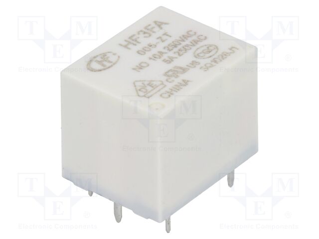 Relé electromagnético 5VDC 10A 277VAC. Mod. HF3FA/005-ZT