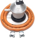 KIT recambio homologado butano (REGULADOR + MANGUERA FLEXIBLE 1,5M + 2 ABRAZADERAS). Mod. 44UN0011