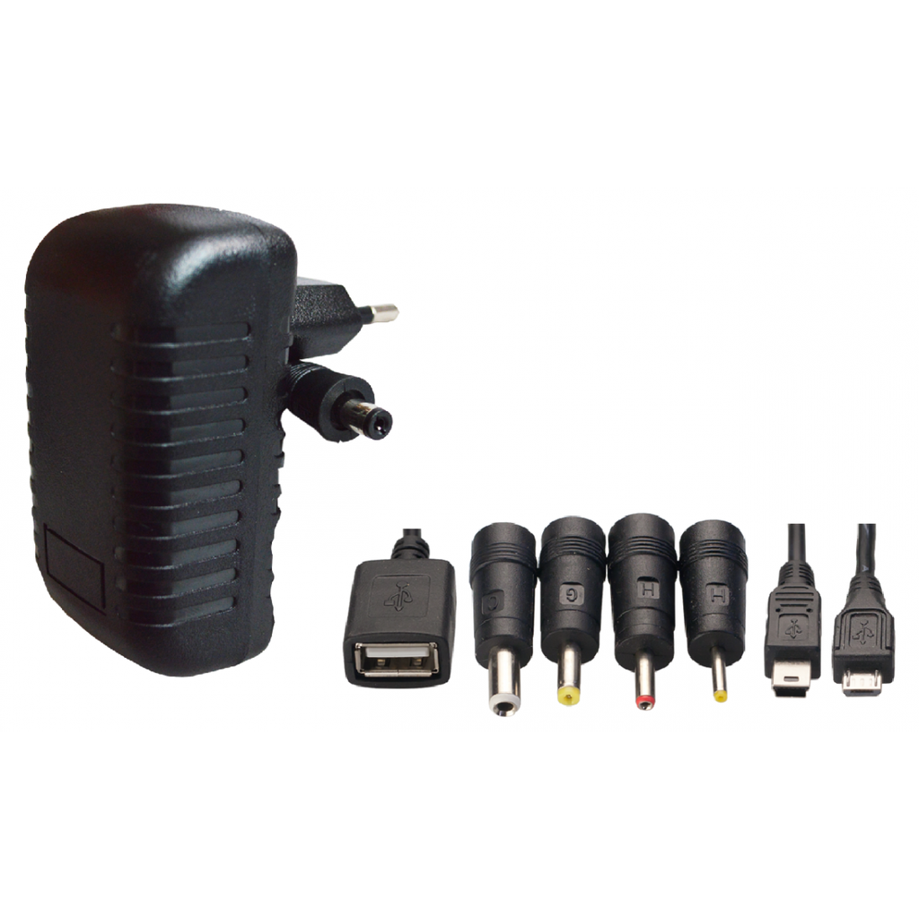 Alimentador fijo 5V 3000mA con 8 adaptadores jack. Mod. 3553-A