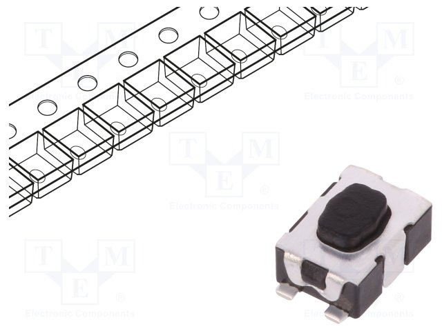 Microconmutador TACT SPST-NO Posiciones:2 0,05A/32VDC SMT. Mod. KMR241GLFS