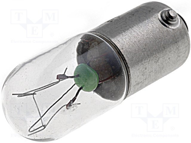 Bombilla bayoneta BA9S 30VCC 67mA Ampolla T3 1/4 Ø:10,3mm. Mod. LAMP-ML1830