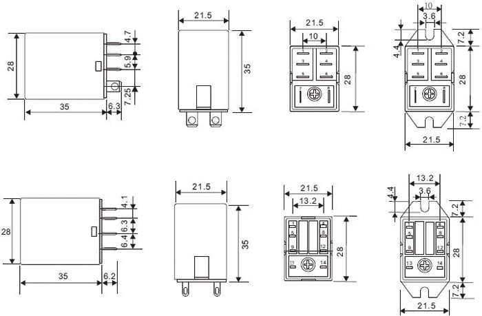 Relé electromagnético 2 ctos 230VCA 10A/240VCA. Mod. LB2N-220ATS