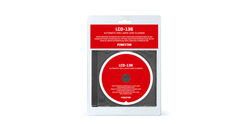 DVD limpiador lente láser FONESTAR. Mod. LCD-136