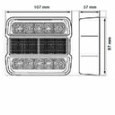 Piloto trasero LED 5 funciones 12 - 24VDC homologado. Mod. LDPR00324V