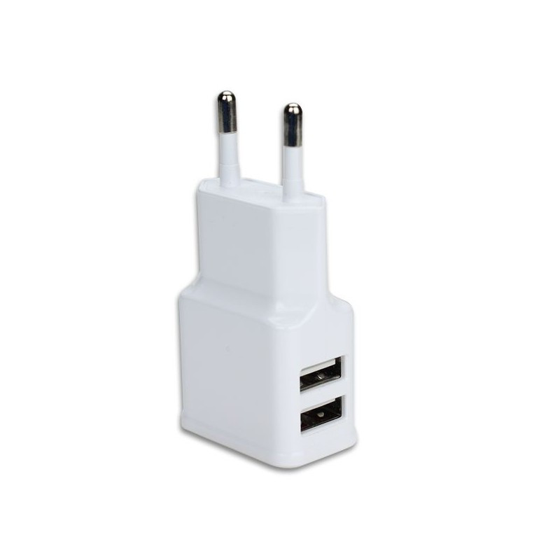 CARGADOR DOBLE USB 2.1A BLANCO HOME. Mod. L-F22