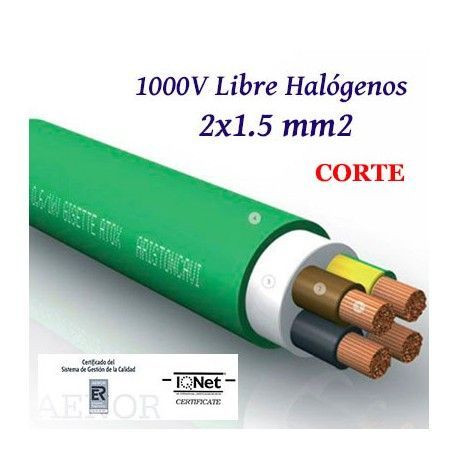 Manguera cable 2X1.5 mm2 libre halógenos RZ1-K. Mod. LH2X1.5