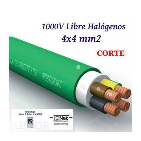 Manguera cable 4x4 mm2 libre halógenos RZ1-K. Mod. LH4X4