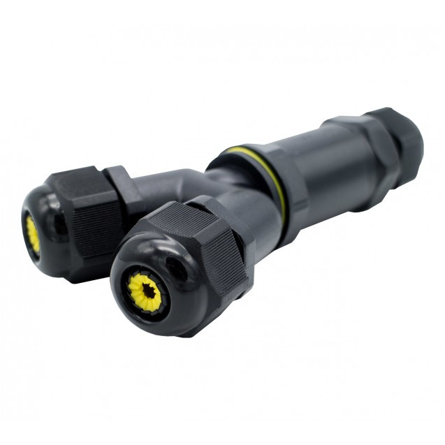 Conector 3 vías y 3 polos en Y IP68. Mod. CON5211