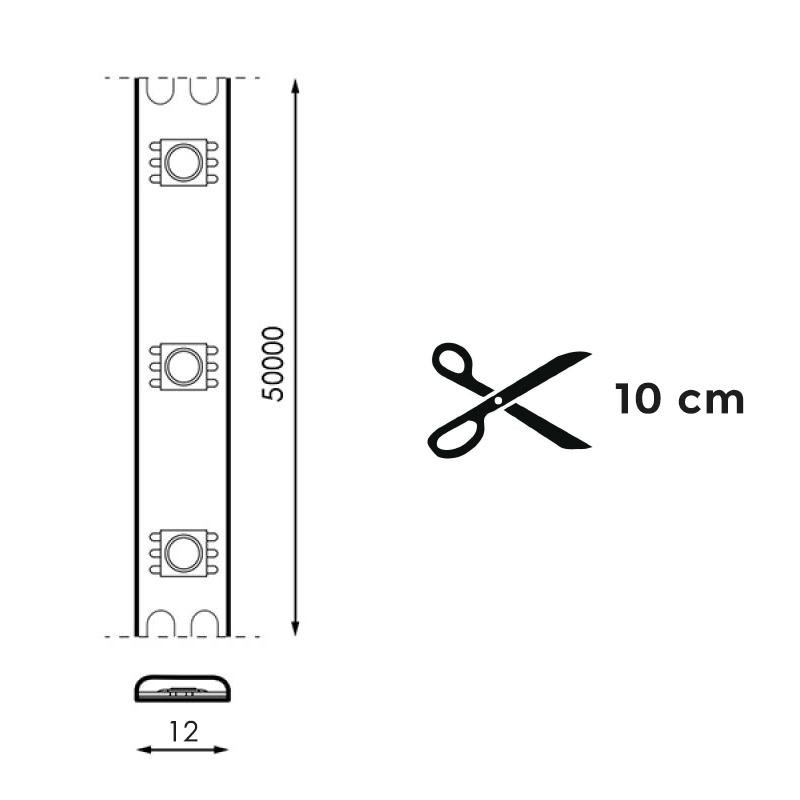 Tira de Led 220Vac Smd2835 Ruzok 12W/m - 20 Metros 6000K. Mod. LM2341