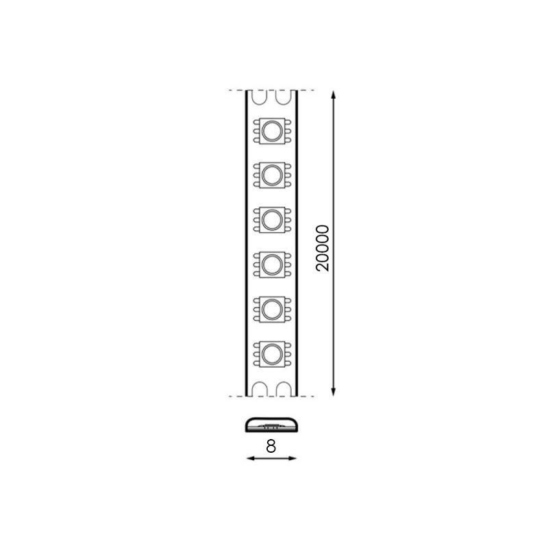 Tira de Led 24V Dc Smd3535 Clasic Ip65 Rgb 120 Led/m - 20 Metros. Mod. LM2469