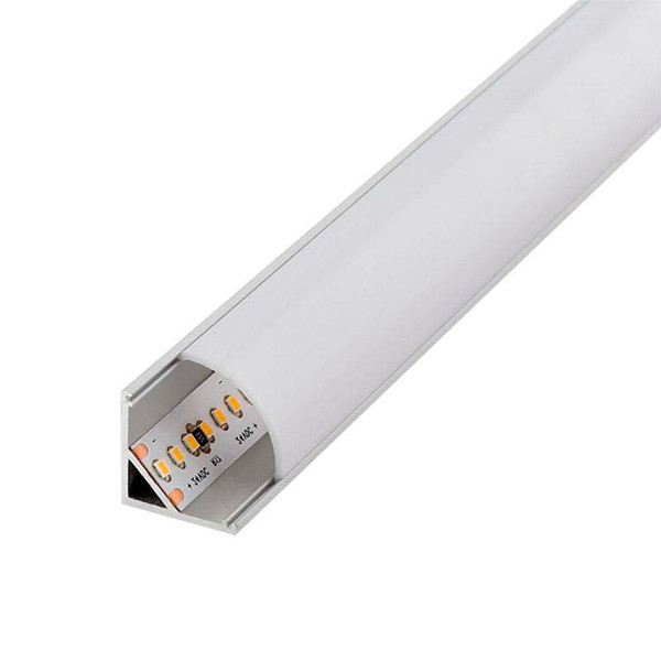Perfil de aluminio esquina tira led 2 metros 12V/24V. Mod. LM3057