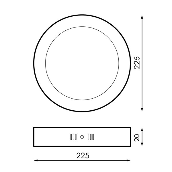 Panel de Superficie Serie Slim Circular 20W 4500K. Mod. LM5244