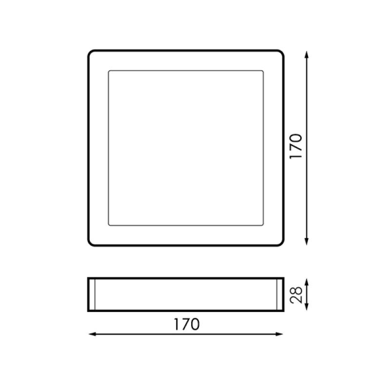 [LM5250] Panel Led de Superficie cuadrado 12W 6000K. Mod. LM5250