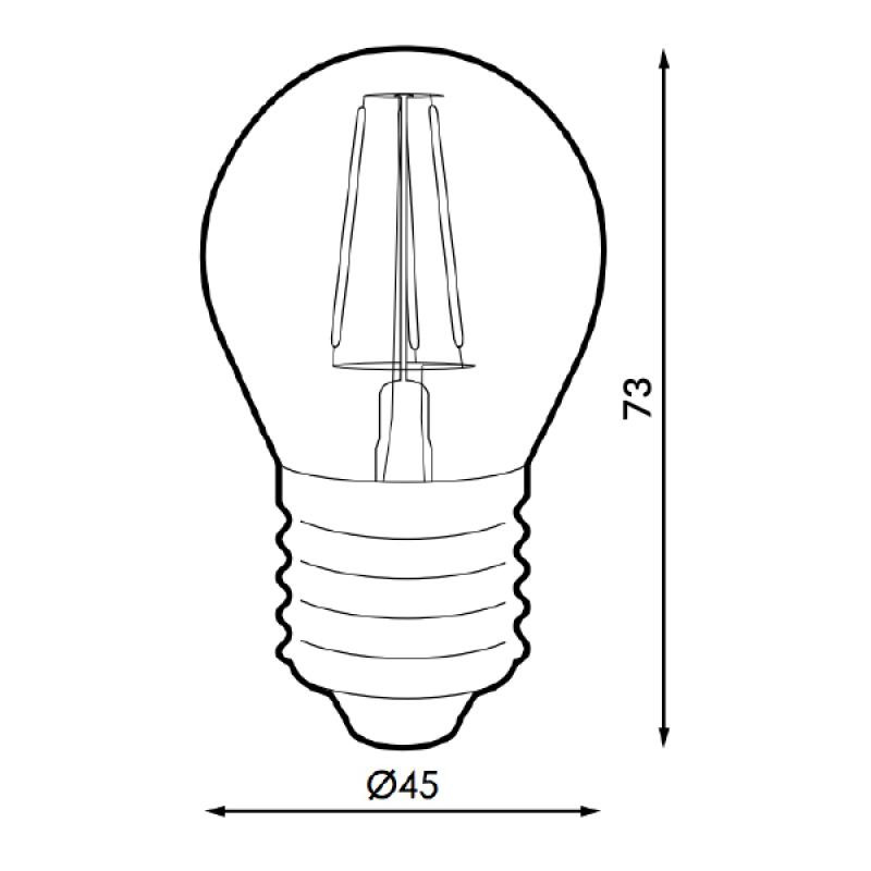 [LM8551] Bombilla Led Filamento E27 G45 4W ámbar 2300K. Mod. LM8551