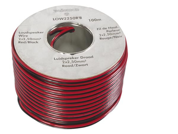 CABLE ALTAVOZ CCA - 2 x 2.50mm² - ROJO/NEGRO. Mod. LOW2250RB/C