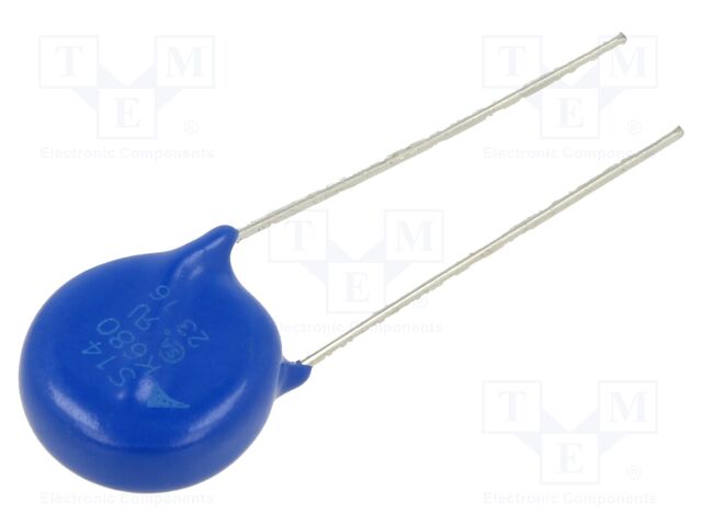 Varistor de metal-óxido Ø14mm THT 680VAC 895VDC. Mod. SIOV-S14K680