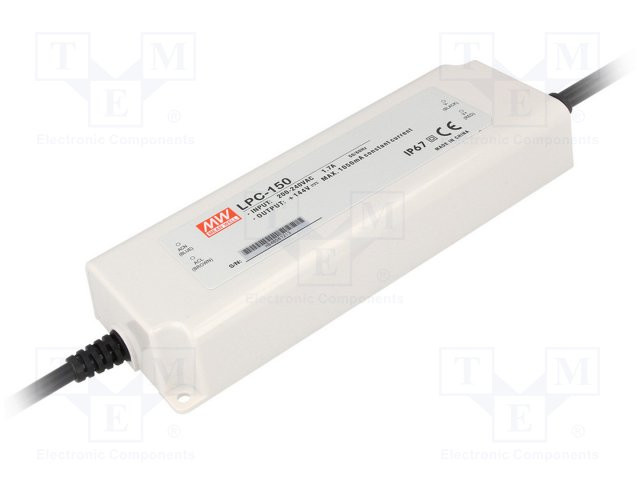 Alimentador por impulso LED 151,2W 36÷72VCC 2100mA IP67. Mod. LPC-150-210