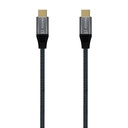 Cable USB C 2.0 Aluminio 5A 100W E-Mark Gris, 2.0M. Mod. A1070634